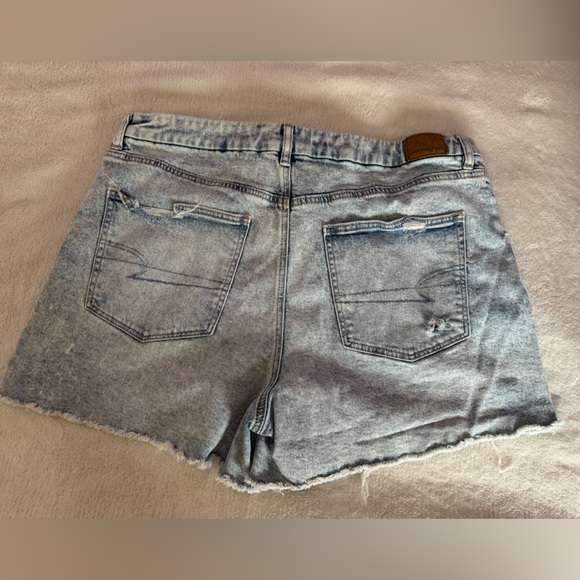 AE Light Blue Distressed Denim Shorts - Picture 2 of 4
